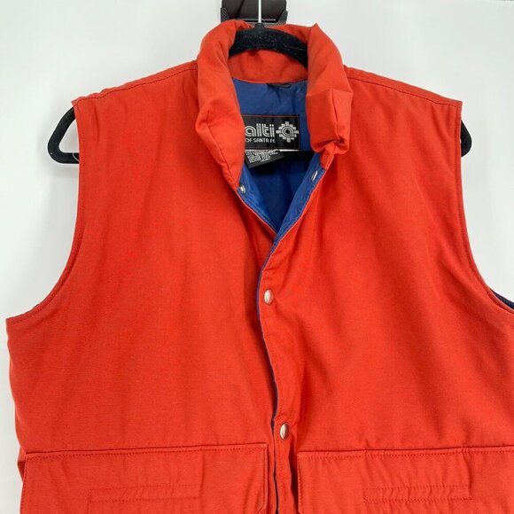 Allti Of Santa Fe Orange & Blue  Puffer‎ Vest Mens M Thinsulate 3M Insulation - Picture 3 of 7